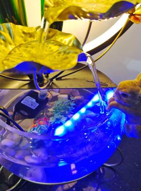 流水生财招财可养鱼冬天干燥加湿器室内乔迁办公室装饰工艺品摆件