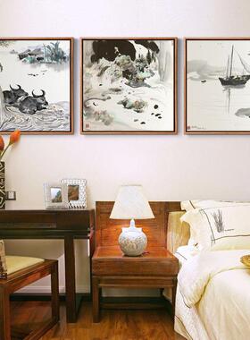 新中式客厅装饰画江南水乡水墨国画吴冠中江南风景挂画酒店床头画