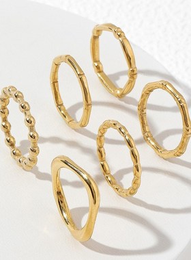 New OilPressed Stainless Steel Bamboo Joint Rings for Women