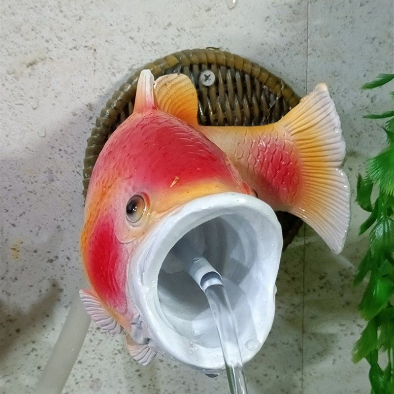 水循环庭院鱼缸水池背景墙壁创意造景鸭流水年年有余年年有鱼摆件,淘宝优惠券,粉丝福利购,淘宝优惠卷