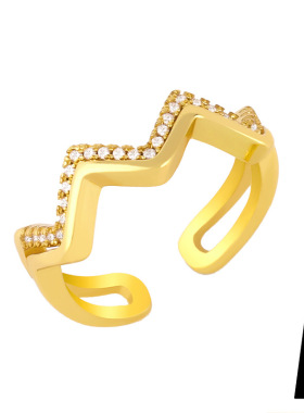 Fashion chain ring female simple temperament full diamond ge