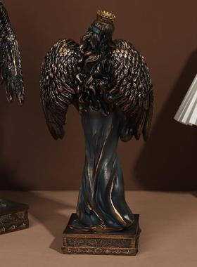 希腊财富女神树脂工艺品神话人物摆件天使酒柜书房装饰雕塑手工