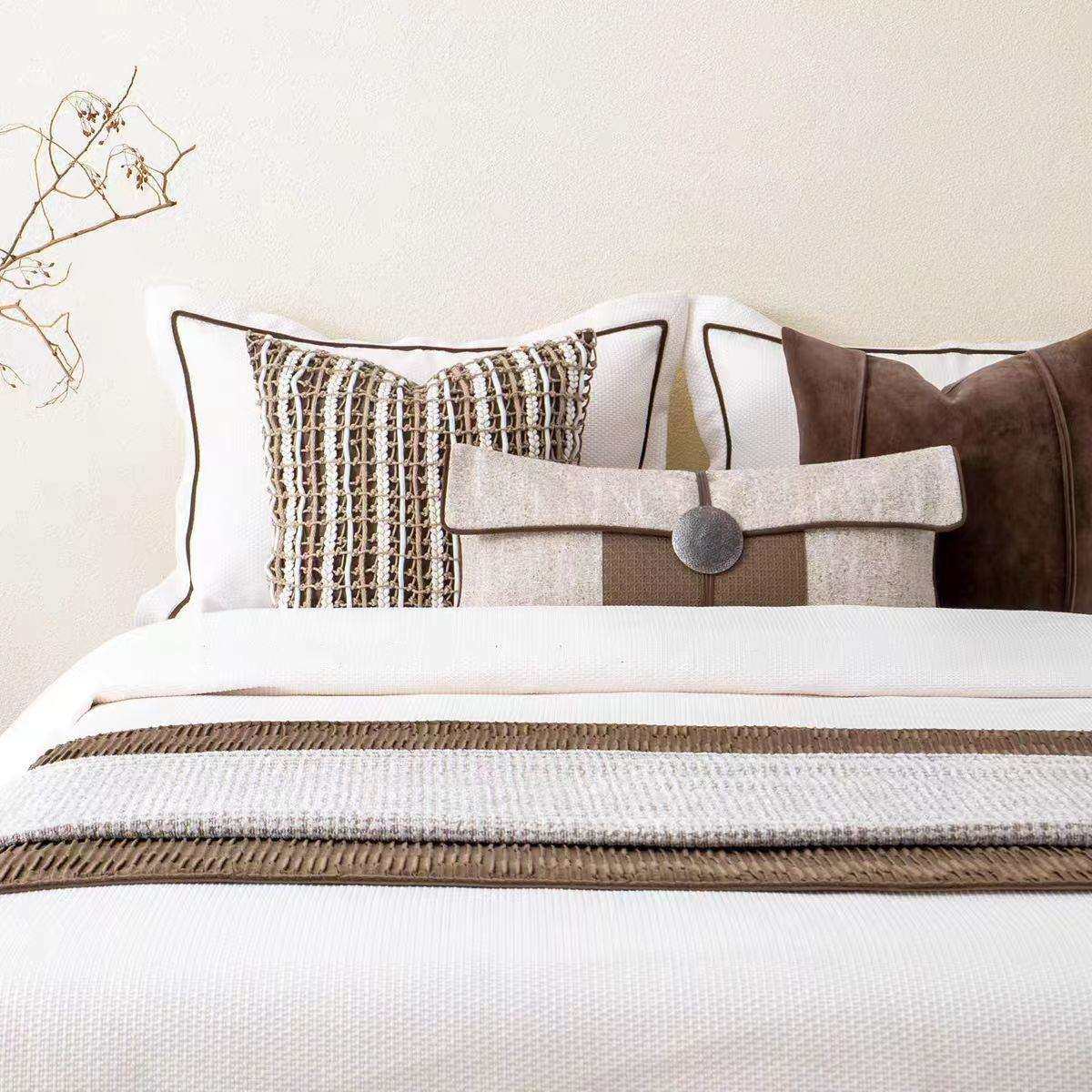 诧寂风样板间床品软装家具展厅床上用品样板房民宿法式多件套,淘宝优惠券,粉丝福利购,淘宝优惠卷