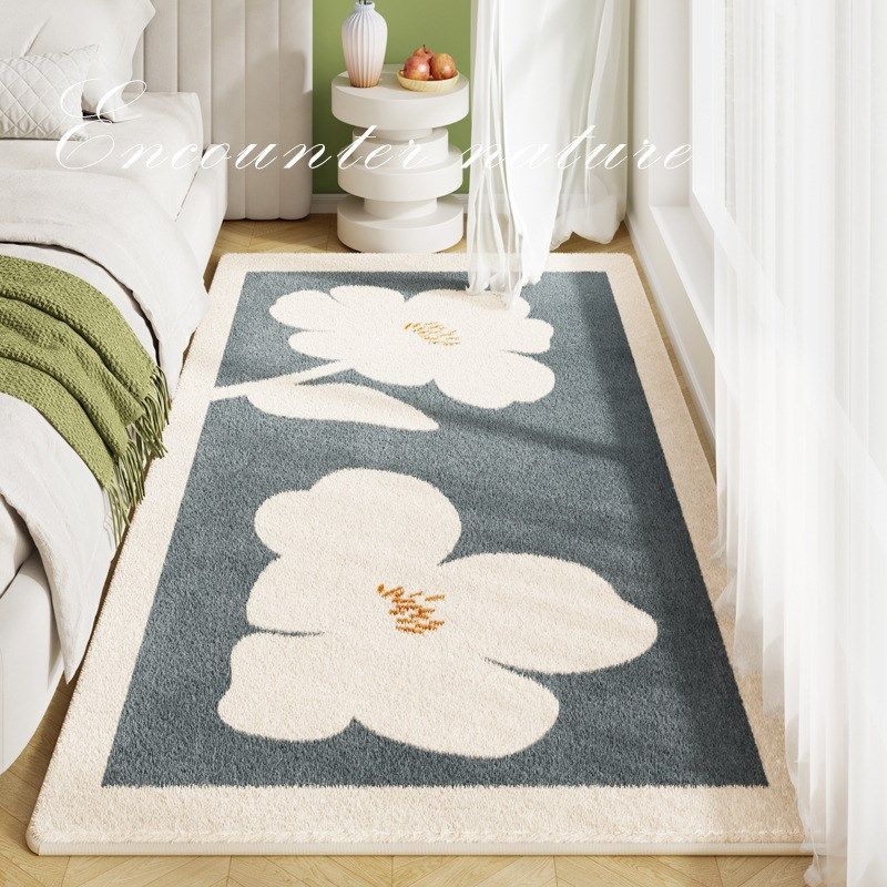 小清新长条卧室床边毯高级感房间耐磨防滑地毯吸水隔凉仿羊绒地毯,淘宝优惠券,粉丝福利购,淘宝优惠卷