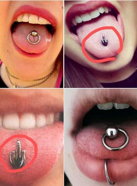 1pc 316l Surgical Steel Middle Finger Gesture Ball Tongue Ba