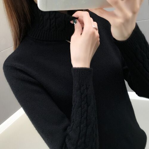 Women Sweater Turtleneck Pullovers Autumn Winter Sweaters Ne - 图1