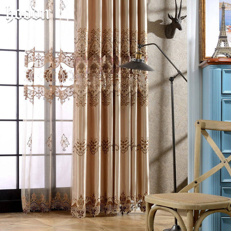 【成品餐】新款欧式绣花窗帘大气客厅卧室窗帘窗纱豪华成品定制,淘宝优惠券,粉丝福利购,淘宝优惠卷