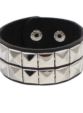 2023 PU Leather Studded Bracelet Punk Bracelet Adjustable Go