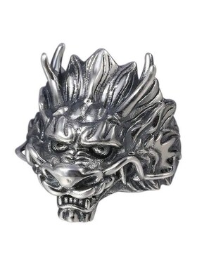 Retro Punk Men Ring Demon Skeleton Hip Hop Rock Locomotive R