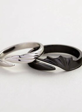 Ins New Hip Hop Angel and Devil Couple Rings Men Women Korea