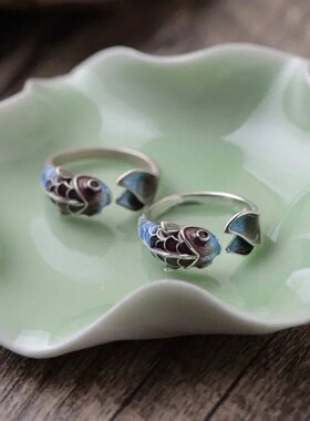 Vintage Lucky Koi Fish Cyprinoid Open Ring For Women Fashion