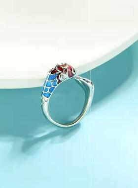 Vintage Cute Carp Fish Dolphin Opening Rings Chinese Feng Sh