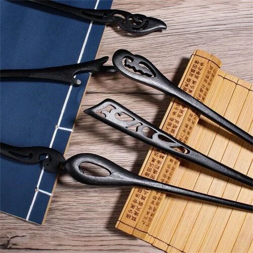 AISHG Retro Hair Clips Pins Women Wood Hair Sticks Natural - 图3