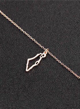 Hollow Israel Map City Country Jerusalem Chain Pendant Neckl
