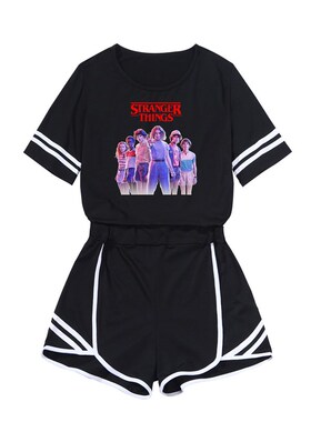 Stranger Things Season 4 Suit 2022 Summer Two Piece Set Wome