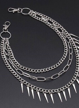 Layered Punk Chain On The Jeans Pants Women Spike Keychains