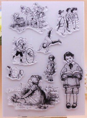 Alinacutle Clear Stamps Cute Children Kids Girl Character