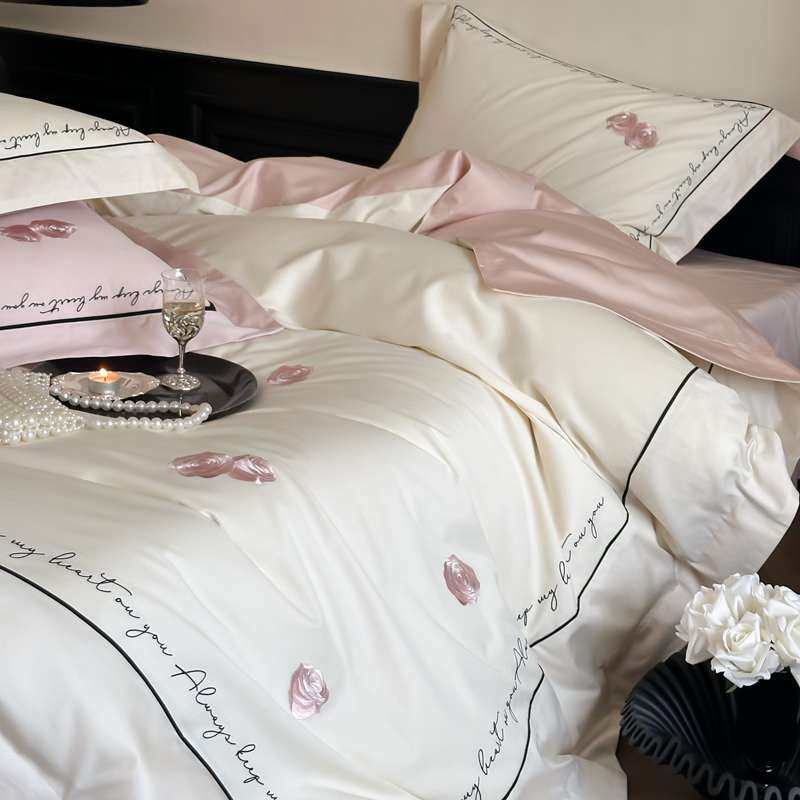 浪漫少女粉白色纯棉长绒棉四件套柔软亲肤四季通用床单被套床品,淘宝优惠券,粉丝福利购,淘宝优惠卷