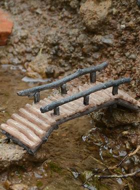 仿真小桥摆件树脂拱桥建筑假山盆景园艺装饰品鱼缸造景摆设小配件