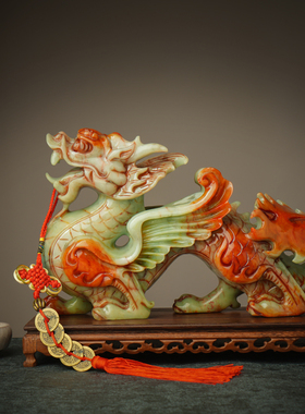 青龙玉石龙摆件岫玉客厅乔迁领导商铺送礼开业办公室落青龙位偏弱