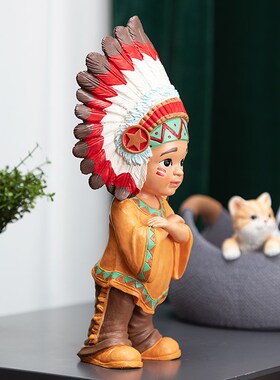 慧心巧聚男孩摆件创意家居酒柜民宿装饰品卧室儿童房个性桌面摆设