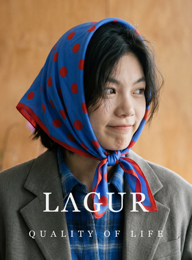 Lagur100%桑蚕丝丝巾复古方巾女