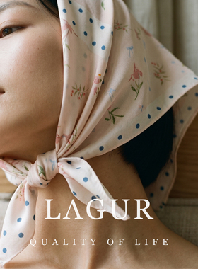 Lagur小马印花100%真丝方巾丝巾