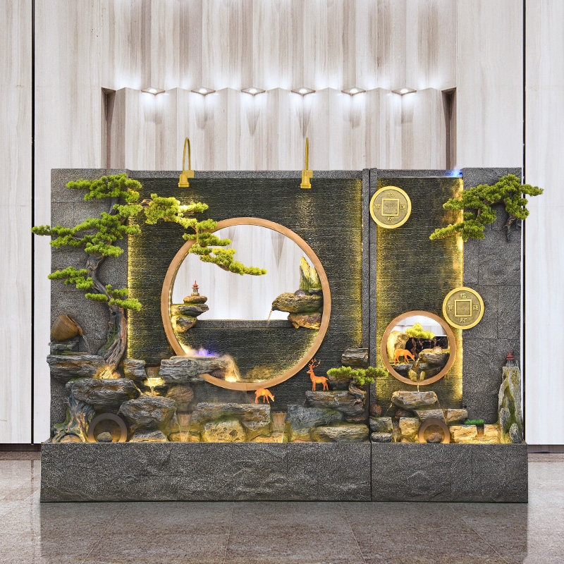 庭院花园流水墙屏风景观装饰品公司大厅公司开业招财摆件流水喷泉,淘宝优惠券,粉丝福利购,淘宝优惠卷