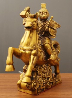 马上传令厂家全黄铜摆件马上封侯家居客厅办公室工艺品礼品