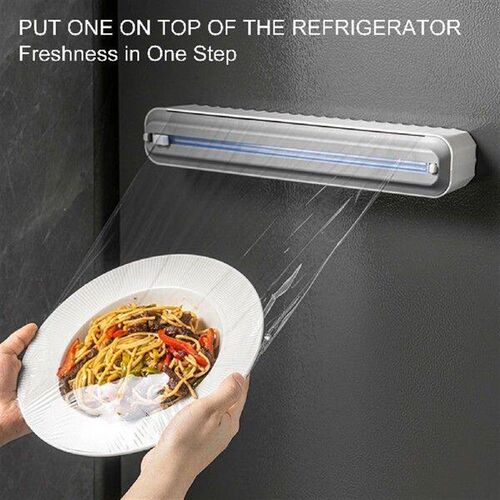 Refillable Magnetic Cling Wrap Dispenser Roll Case Plastic - 图3