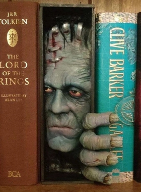 万圣节恐怖回魂小丑书签雕像创意装饰书架上的怪物树脂摆饰工艺礼