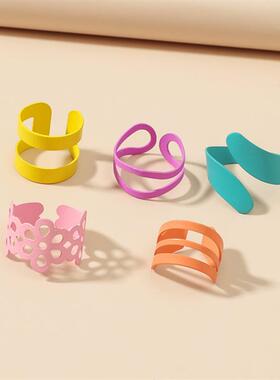 Alien Ring Set for Women, Bright Color Open Irregular Ring