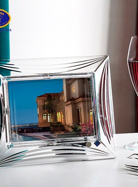 捷克BOHEMI水晶玻璃相框摆台2寸寸7寸照片奖状框摆件