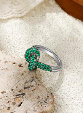 Colored Zircon Intersection Ring Classic Design Style Stainl