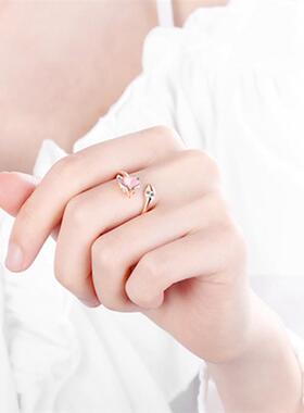 Exquisite Opal Fox Rings For Women Shiny Zircon Animal Rabbi