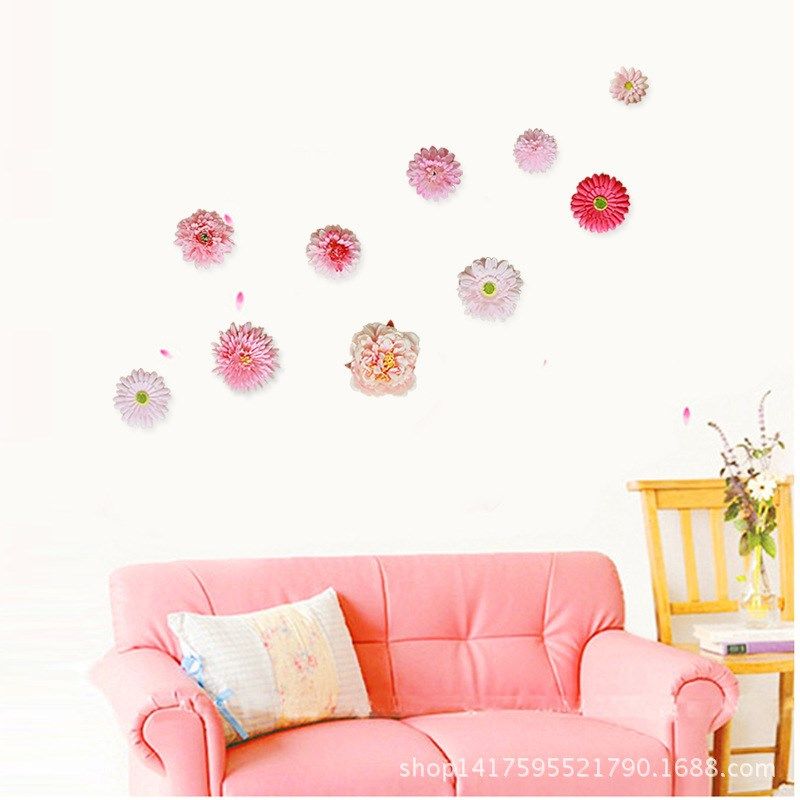 立体向布艺花朵墙贴 婚房床头卧室温馨浪漫花朵客厅 少儿房间墙贴,淘宝优惠券,粉丝福利购,淘宝优惠卷