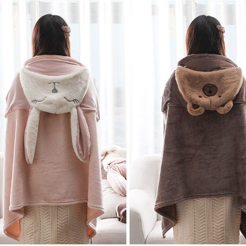 披肩法兰绒U型枕折叠可穿式可爱男女办公室学生懒人枕午睡盖毯,淘宝优惠券,粉丝福利购,淘宝优惠卷