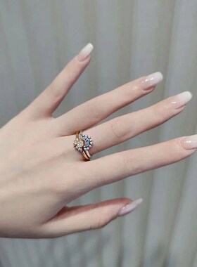 2024 New Summer Women Fashion Sun Moon Star Ring Elegant Tem