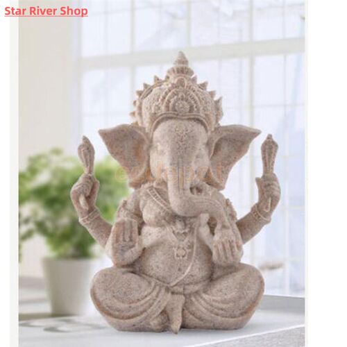 MagiDeal Hand Carved Sandstone Seated Ganesh Buddha Deity El - 图1