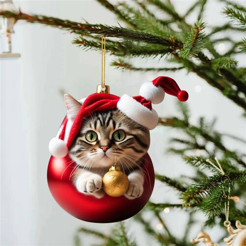Cartoon Cute Cat 2023 Christmas Ornaments Hanging Decoration - 图2