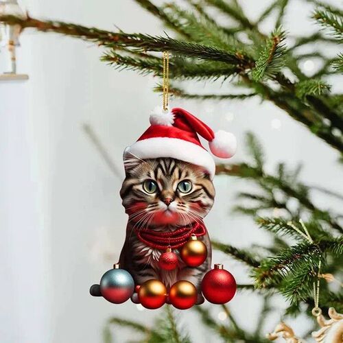 Cartoon Cute Cat 2023 Christmas Ornaments Hanging Decoration - 图3