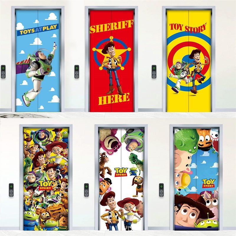 总动员自粘电梯门贴贴纸巴斯光年墙贴卡通防水入户门翻新贴画,淘宝优惠券,粉丝福利购,淘宝优惠卷