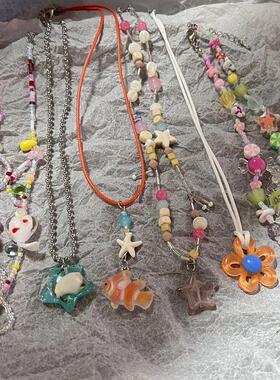 Korea Summer Cute Colorful Glass Pearl Butterfly Beaded Flow