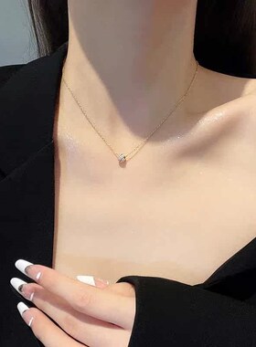 Design sense zircon cross circle pendant female personality