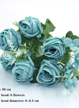 Blue variety autumn fake tea rose peony silk flower autumn g