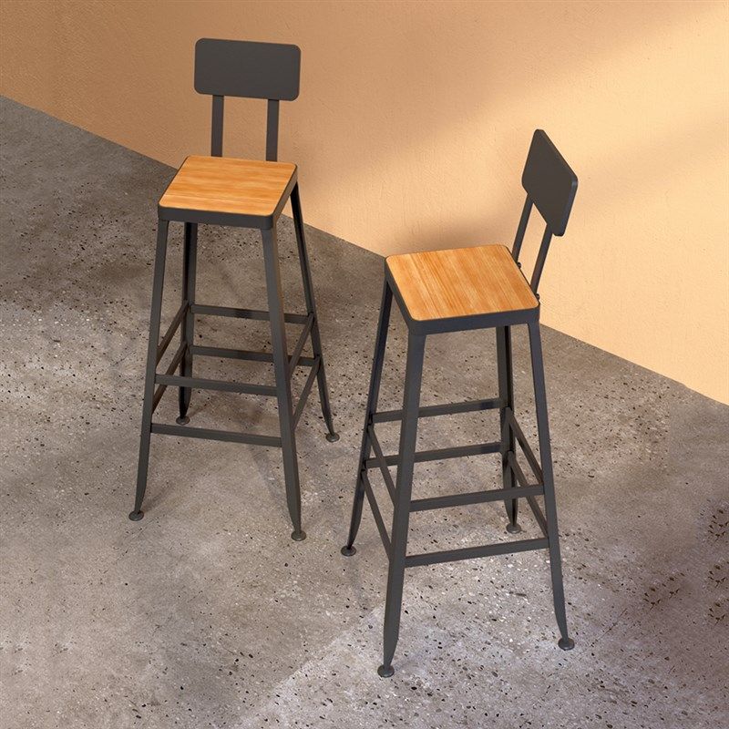 铁艺吧椅工业风吧台椅靠背高脚凳loft休闲椅实木饭厅酒吧,淘宝优惠券,粉丝福利购,淘宝优惠卷