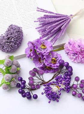 6/10/12/50/60/70/90pcs Purple Mixed Hybrid Flower Cherry Sta