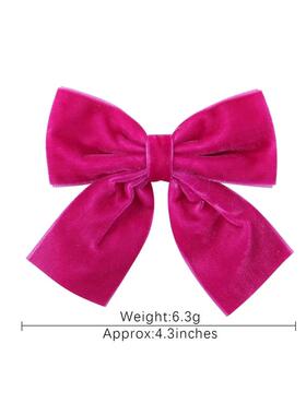 4.3inch Velvet Bows Hair Clips for Girls Black White Red Pin