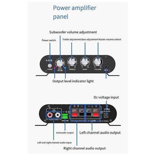 A14M Auto-Partner S-838 2.1CH Audio Power Amplifier, RMS - 图0