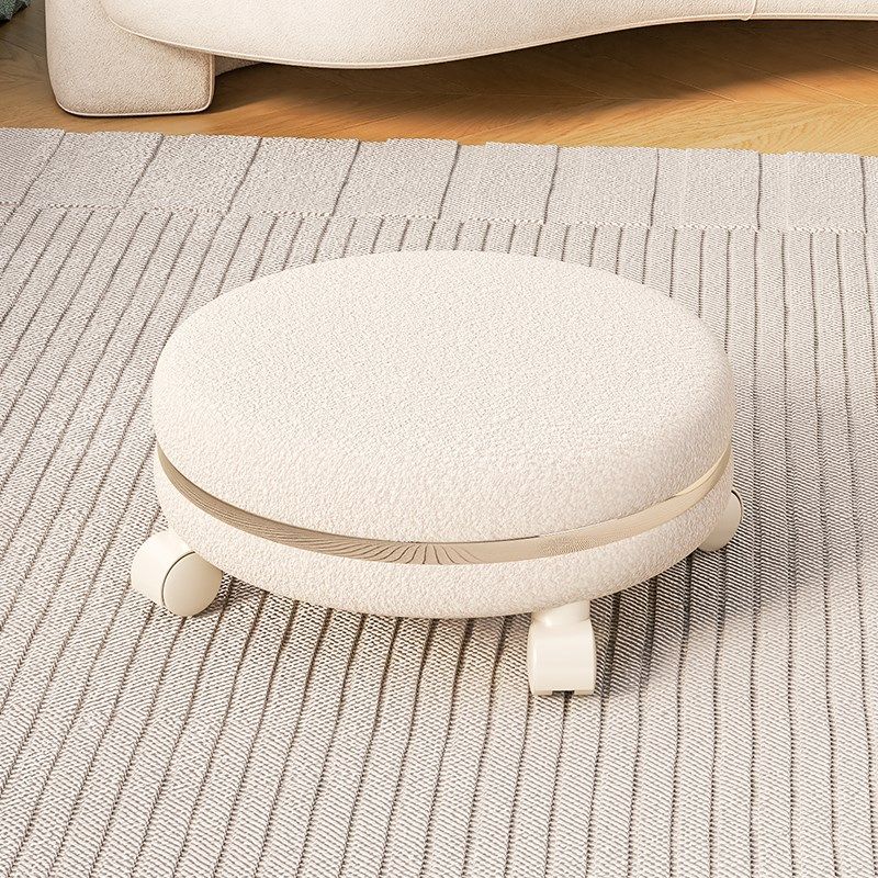 家用滑轮矮凳美缝儿童带娃学步凳旋转万向轮小椅子羊羔绒圆凳,淘宝优惠券,粉丝福利购,淘宝优惠卷